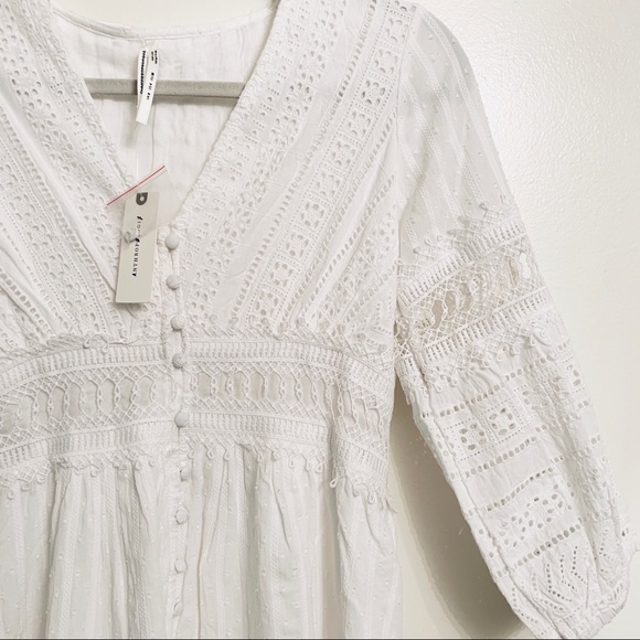 Anthropologie NWT Ebba Eyelet Midi Dress - Picture 5 of 8